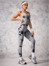 Back Crisscross Tie-Dye Scoop Neck Active Jumpsuit - Odaingerous
